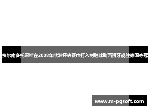 费尔南多托雷斯在2008年欧洲杯决赛中打入制胜球助西班牙战胜德国夺冠