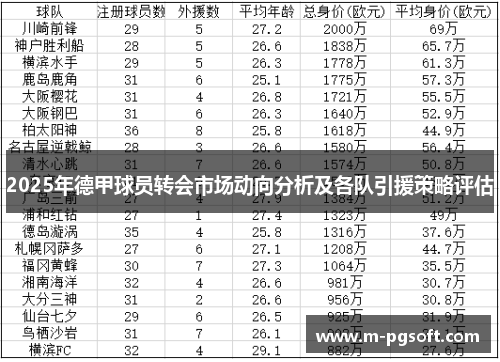 2025年德甲球员转会市场动向分析及各队引援策略评估